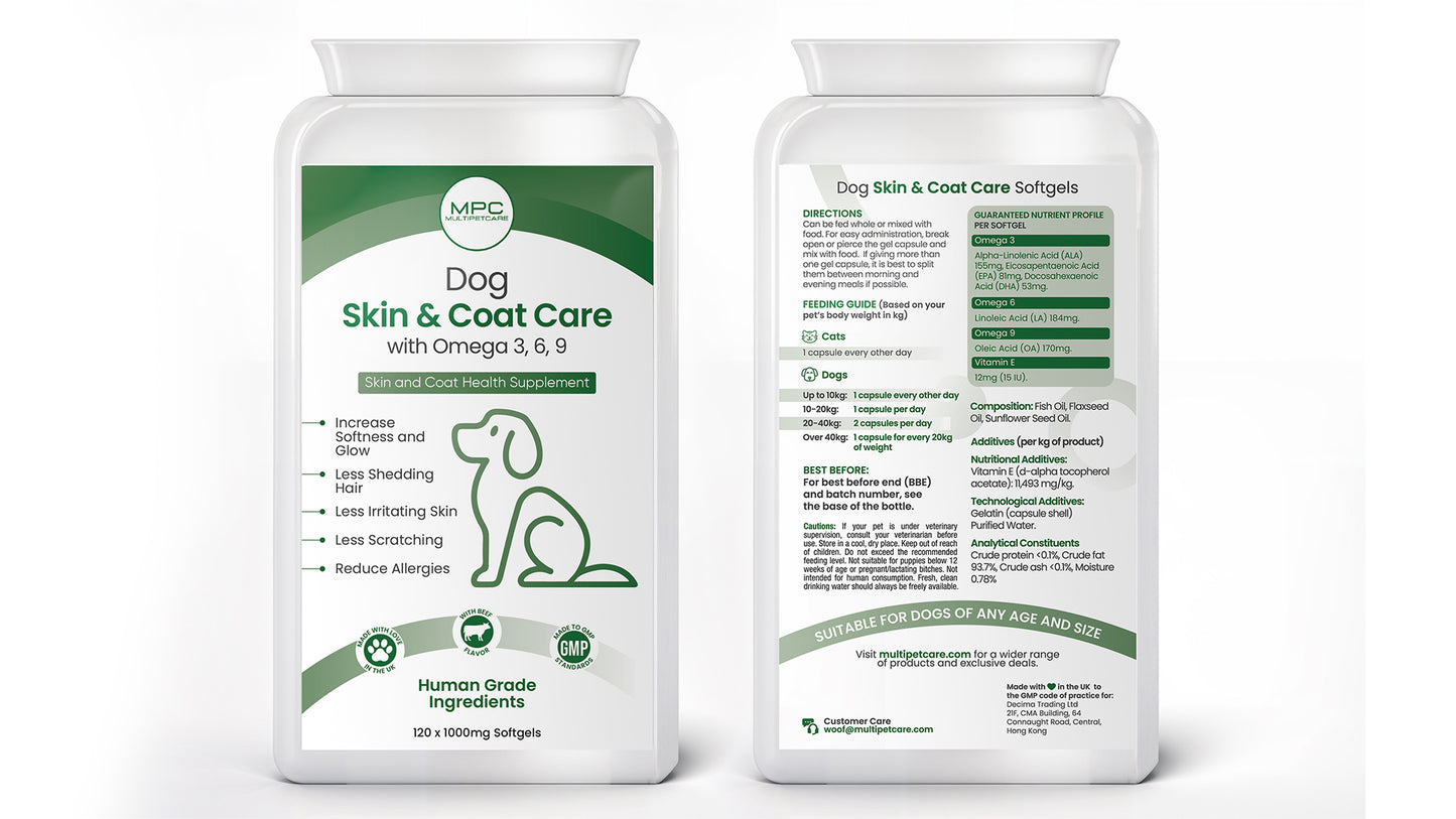 Dog Skin & Coat Care With Omega 3-6-9